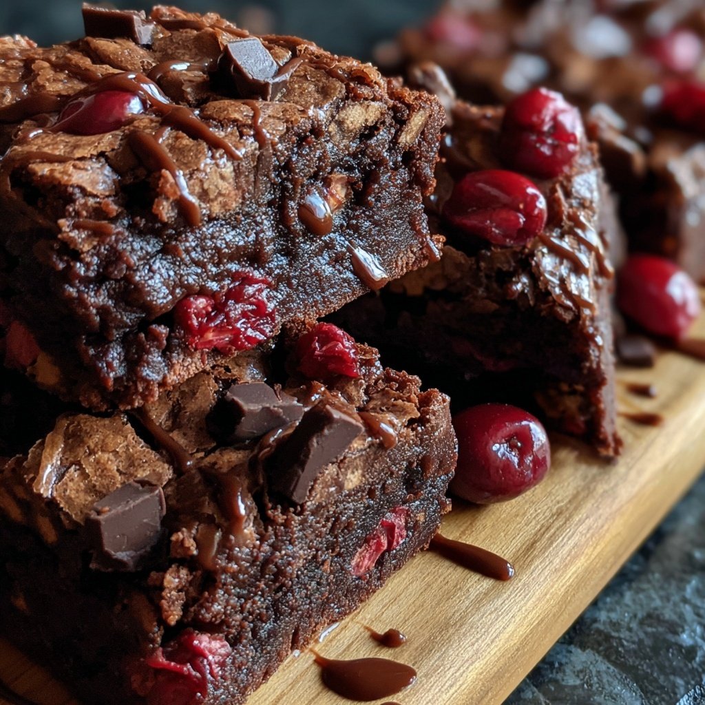 Chocolate Cherry Fudge Squares