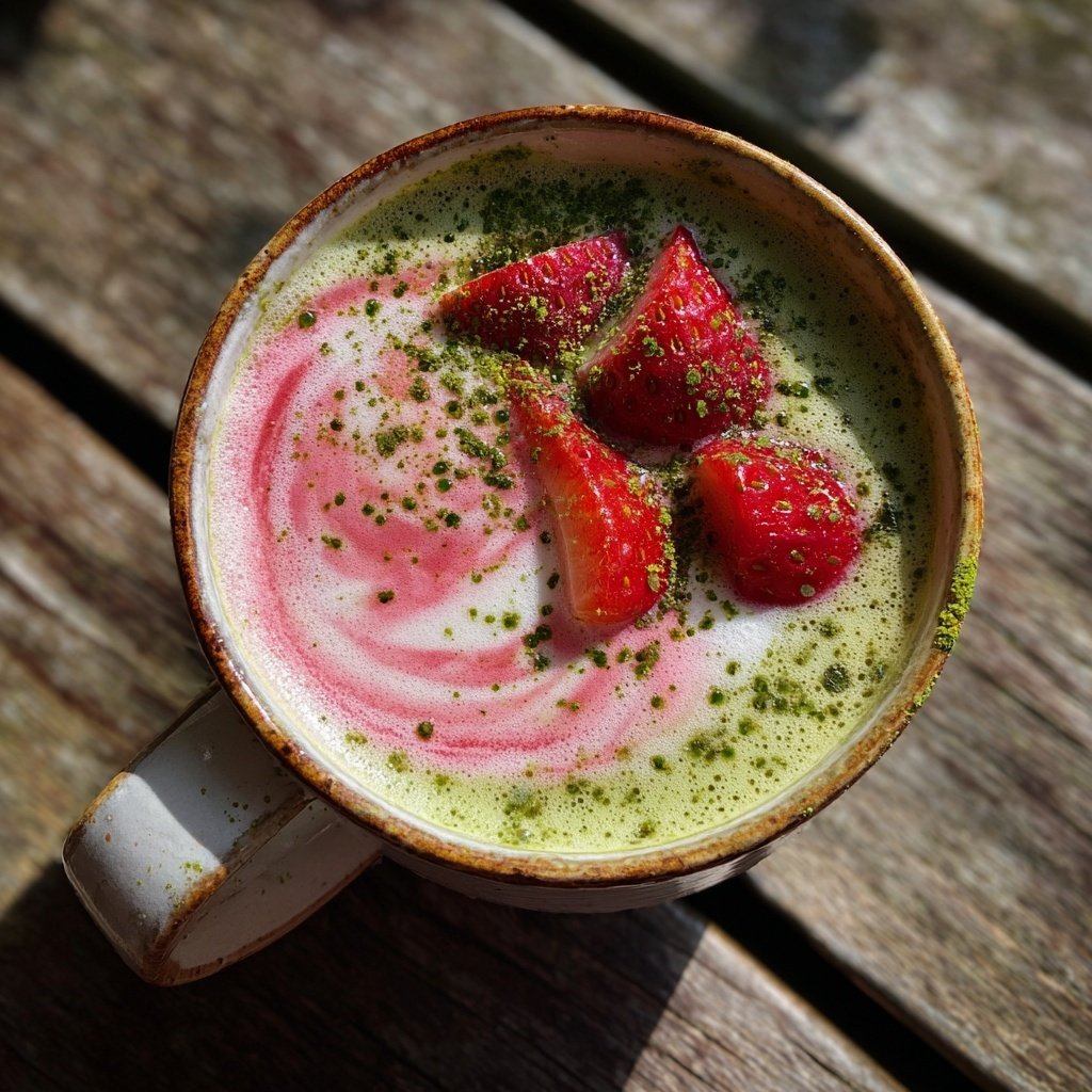 Hot Strawberry Matcha Latte