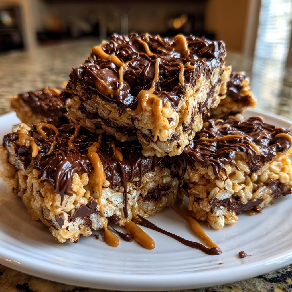 Chocolate Peanut Butter Rice Crispy Treats