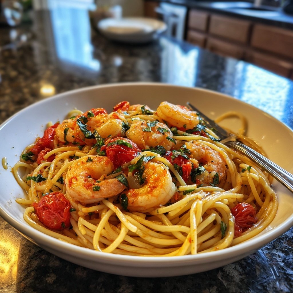 Shrimp Tomato Basil Pasta