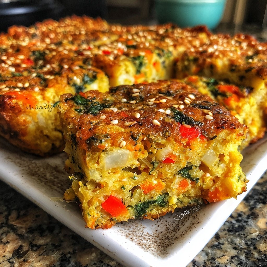 Super Bowl Savory Veggie Muffin Squares