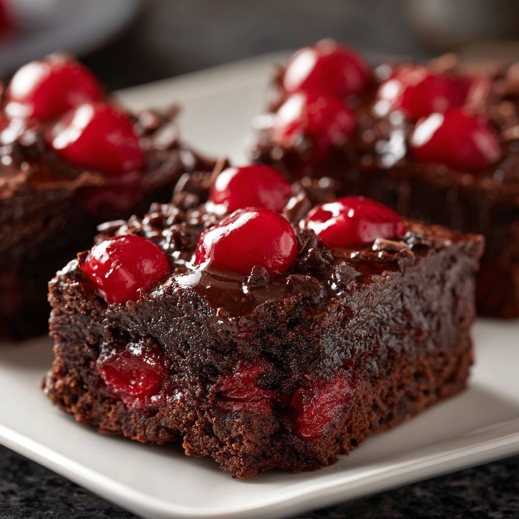 Chocolate Cherry Fudge Squares
