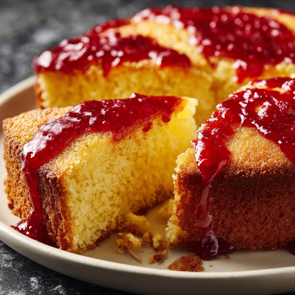 Almond Cake with Raspberry Sauce