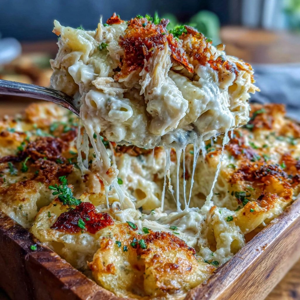 Rotisserie Chicken Alfredo Bake