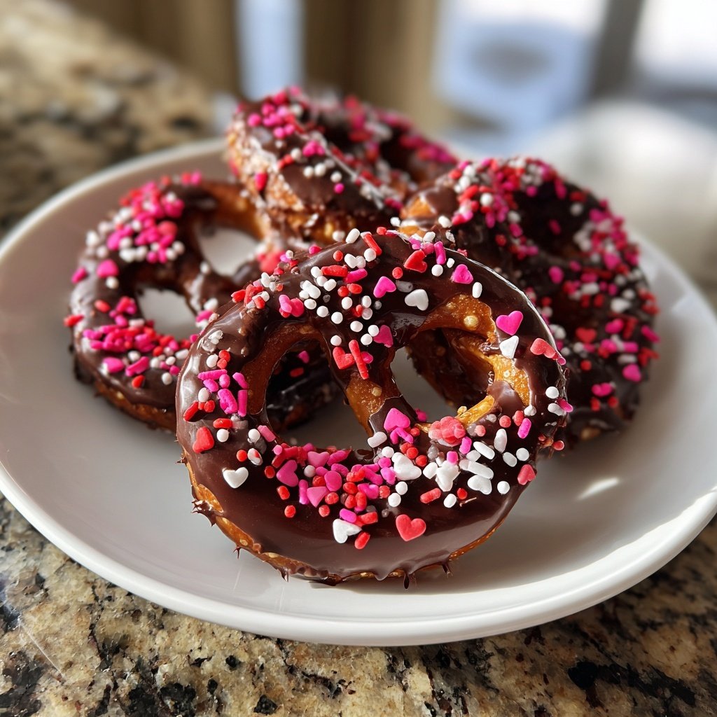 Valentines Snacks Chocolate Dipped Pretzels