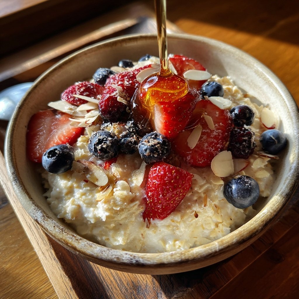Valentine Breakfast Almond Berry Oatmeal