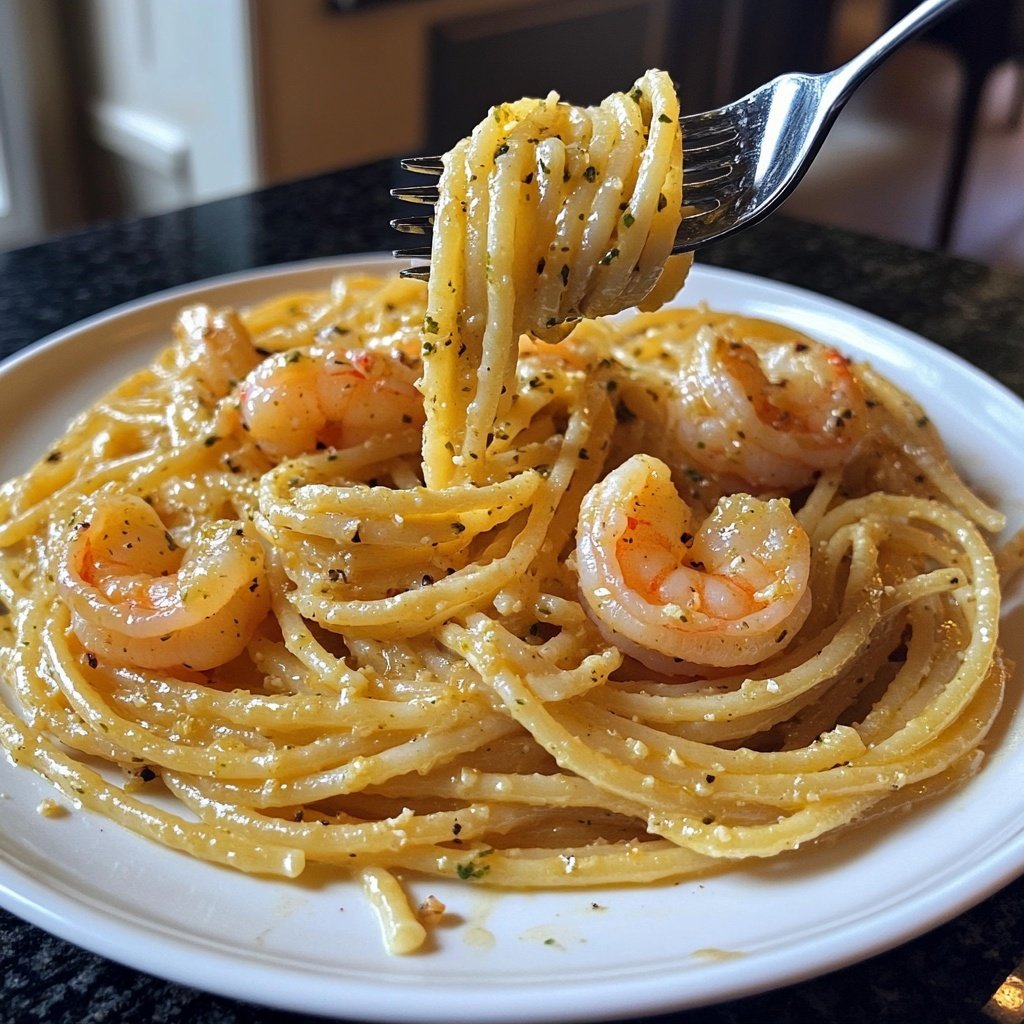 15-Minute Garlic Shrimp Pasta