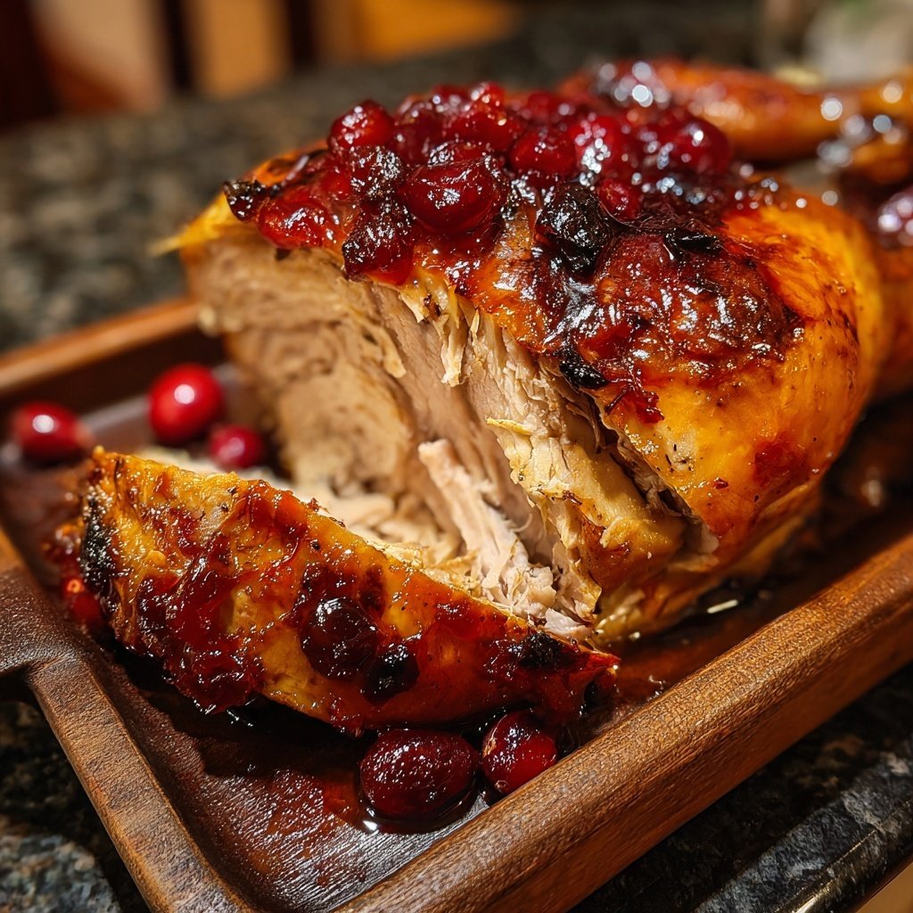 Roasted Turkey with Cranberry Glaze