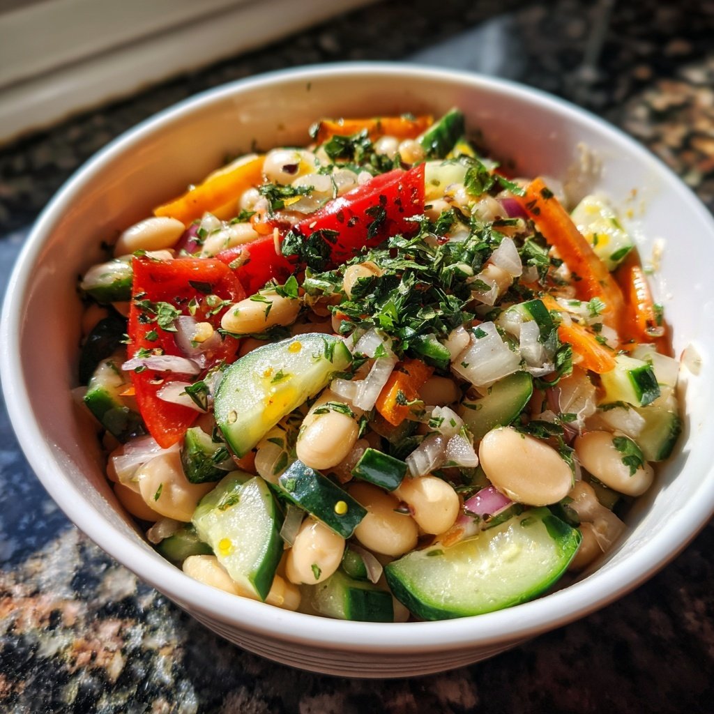 Healthy Lunch White Bean Lemon Salad