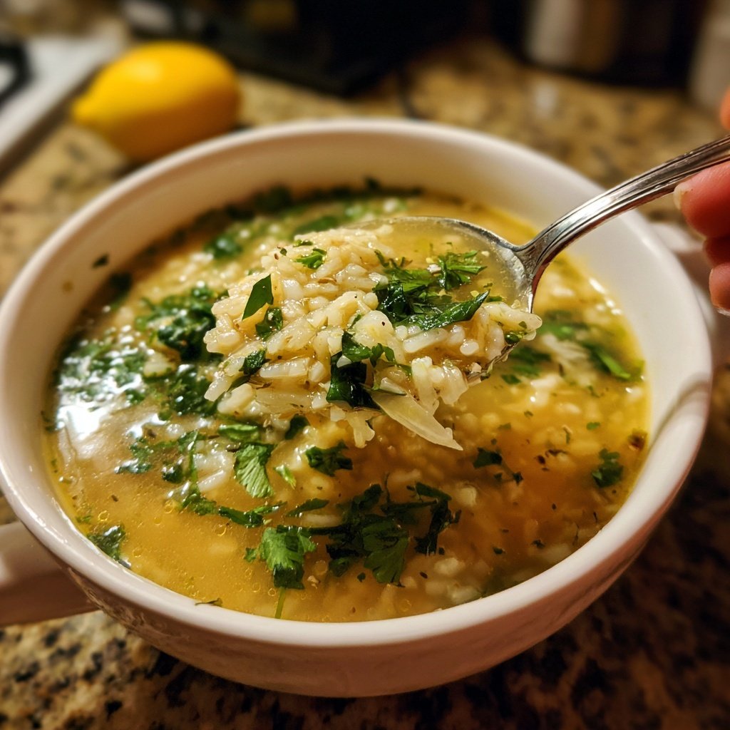 Spring Lemon Rice Soup