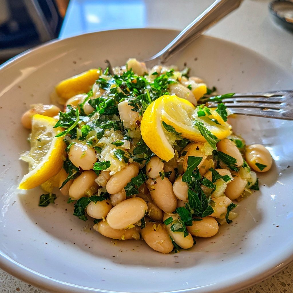 Healthy Lunch White Bean Lemon Salad